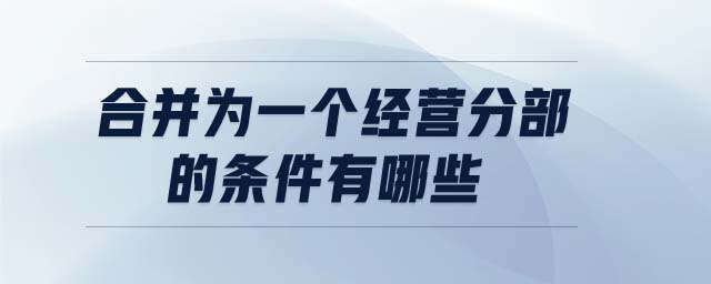 合并為一個(gè)經(jīng)營(yíng)分部的條件有哪些