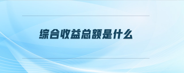 綜合收益總額是什么