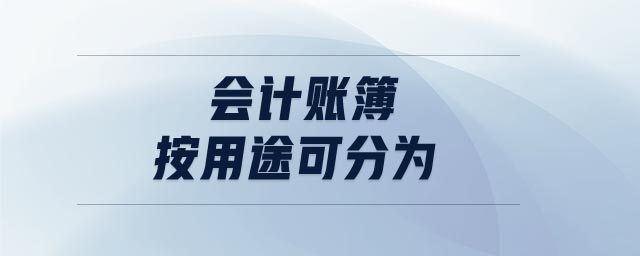 會計賬簿按用途可分為