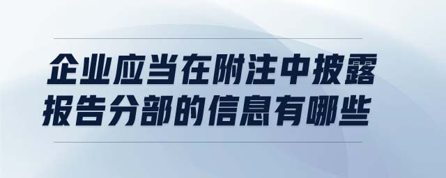 企業(yè)應當在附注中披露報告分部的信息有哪些