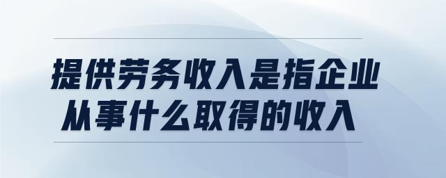 提供勞務(wù)收入是指企業(yè)從事什么取得的收入