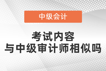 中級(jí)會(huì)計(jì)師考試內(nèi)容與中級(jí)審計(jì)師相似嗎