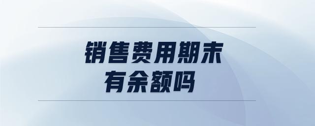 銷(xiāo)售費(fèi)用期末有余額嗎