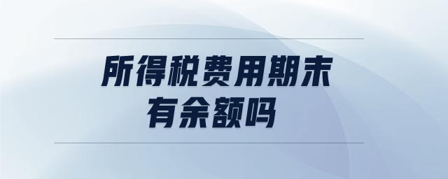 所得稅費(fèi)用期末有余額嗎