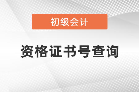 初級會計證資格證書號查詢方法