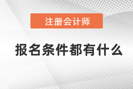 注冊會計(jì)師報(bào)名條件都有什么