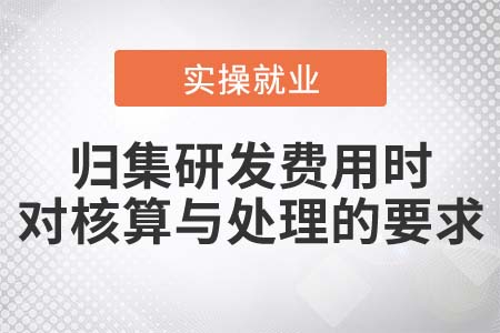 企業(yè)在歸集研發(fā)費(fèi)用時(shí),，對(duì)會(huì)計(jì)核算與處理有哪些要求？