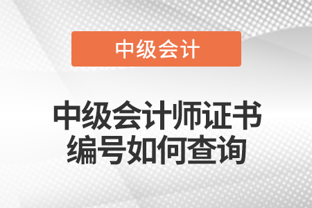 中級(jí)會(huì)計(jì)師證書編號(hào)如何查詢