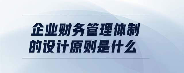 企業(yè)財(cái)務(wù)管理體制的設(shè)計(jì)原則是什么