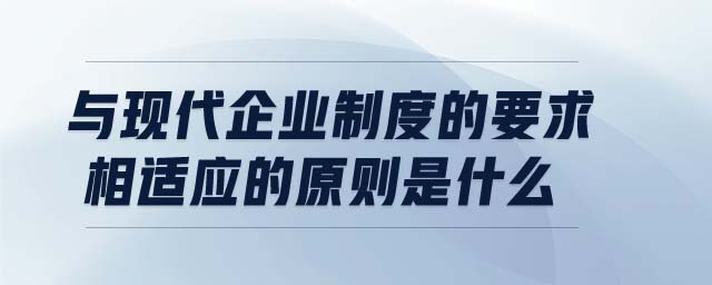 與現(xiàn)代企業(yè)制度的要求相適應(yīng)的原則是什么
