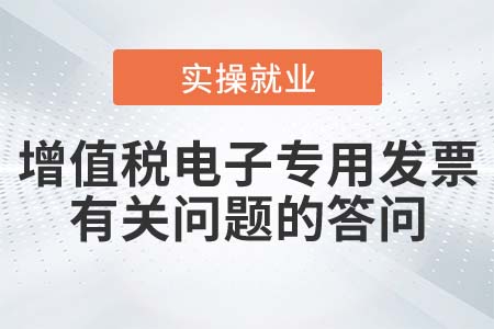 關于增值稅電子專用發(fā)票電子化管理與操作有關問題的答問