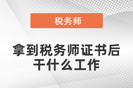 拿到稅務(wù)師證書后干什么工作