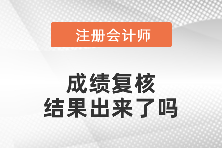 注冊會計師成績復核結果出來了嗎