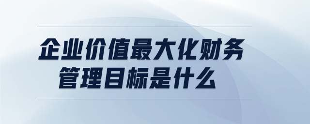 企業(yè)價(jià)值最大化財(cái)務(wù)管理目標(biāo)是什么