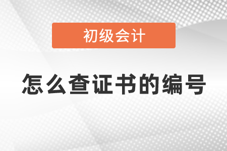 怎么查初級會計證書的編號