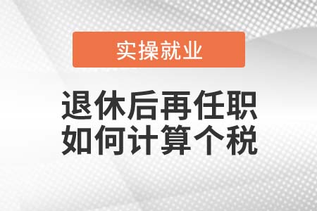 退休后再任職取得收入如何計算個稅,？