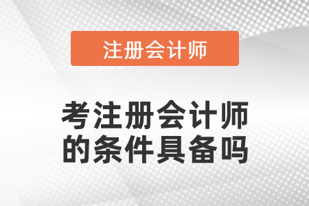 考注冊會計師的條件具備嗎