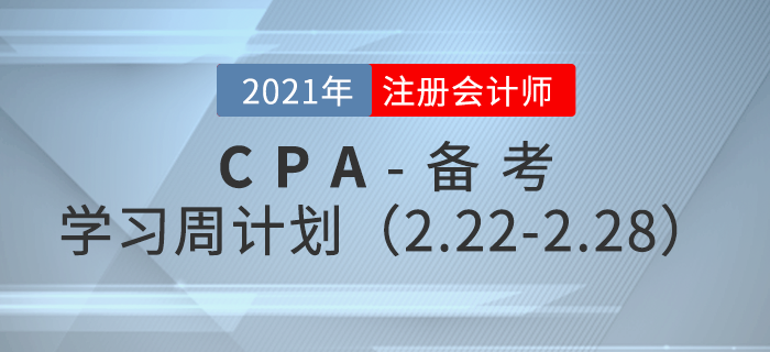 2021年注冊會(huì)計(jì)師備考學(xué)習(xí)周計(jì)劃（2.22-2.28）