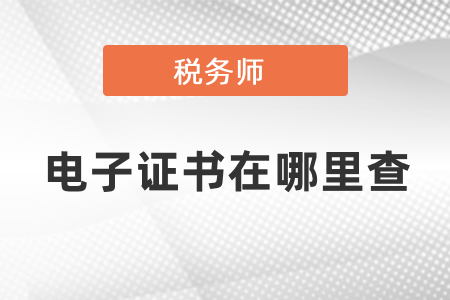 稅務(wù)師電子證書(shū)在哪里查