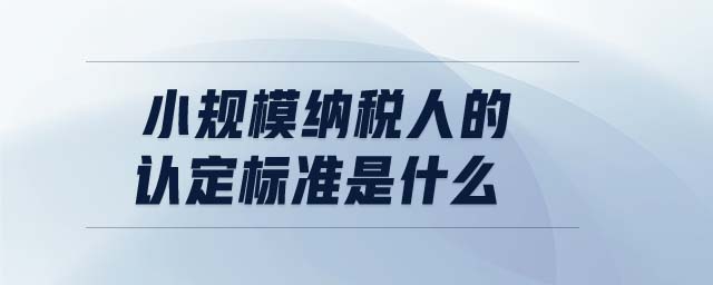 小規(guī)模納稅人的認定標準是什么