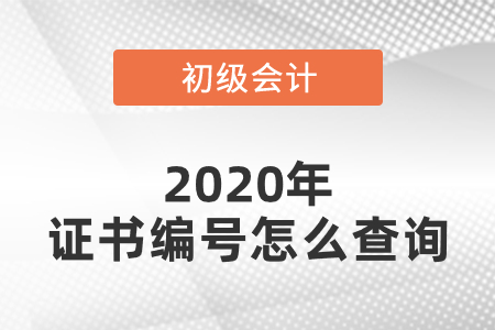 2020年初級(jí)會(huì)計(jì)證書(shū)編號(hào)怎么查詢