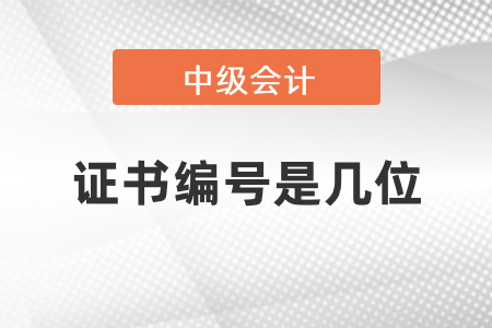 中級(jí)會(huì)計(jì)證書編號(hào)是幾位