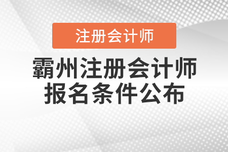 2021年霸州注冊會計師報名條件公布