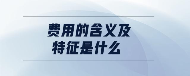 費(fèi)用的含義及特征是什么