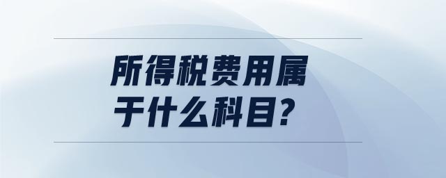 所得稅費用屬于什么科目?
