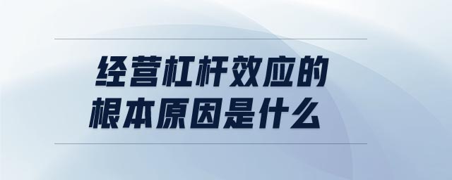 經(jīng)營杠桿效應(yīng)的根本原因是什么