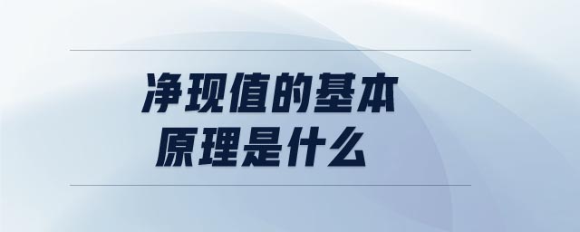 凈現(xiàn)值的基本原理是什么