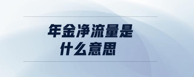 年金凈流量是什么意思