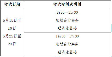 2021年江西初級(jí)會(huì)計(jì)考試具體安排如下