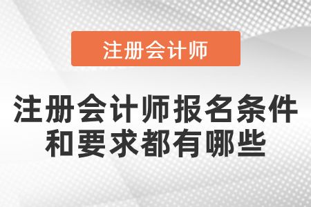 注冊會計師報名條件和要求都有哪些