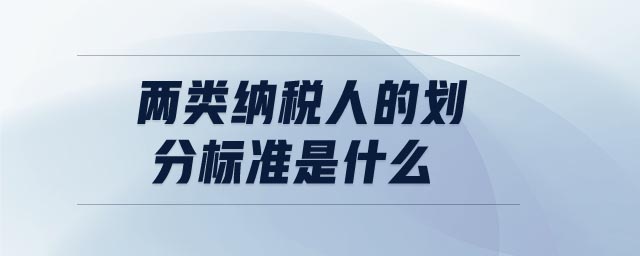 兩類納稅人的劃分標(biāo)準(zhǔn)是什么