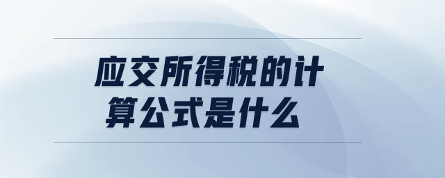 應(yīng)交所得稅的計算公式是什么