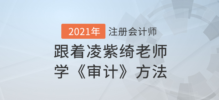 跟著凌紫綺老師學(xué)《審計》方法