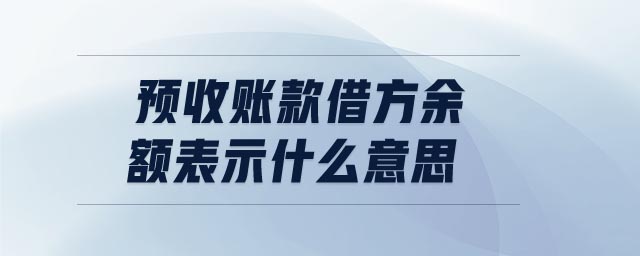 預(yù)收賬款借方余額表示什么意思