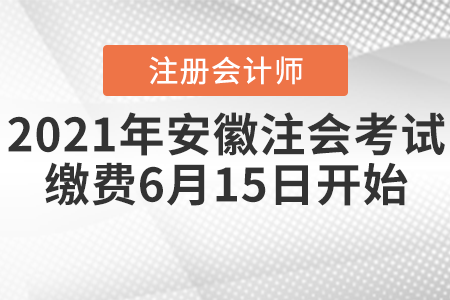 2021年安徽省六安注冊(cè)會(huì)計(jì)師考試?yán)U費(fèi)6月15日開始