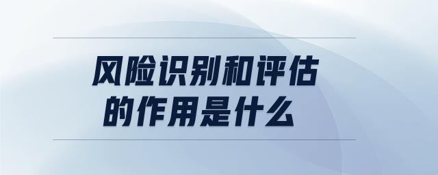 風險識別和評估的作用是什么