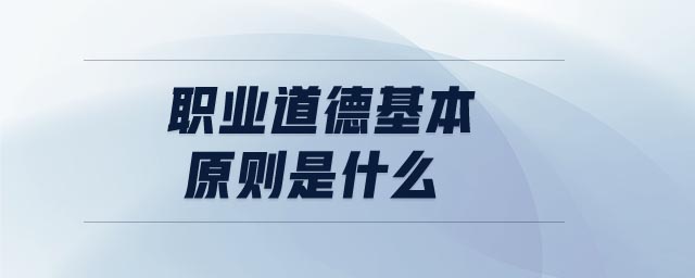 職業(yè)道德基本原則是什么