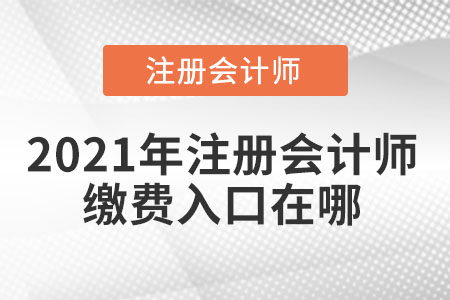 2021年注冊會計師繳費入口在哪