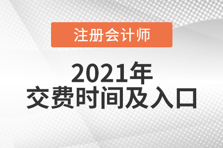 2021年注冊會計師考試繳費時間及入口