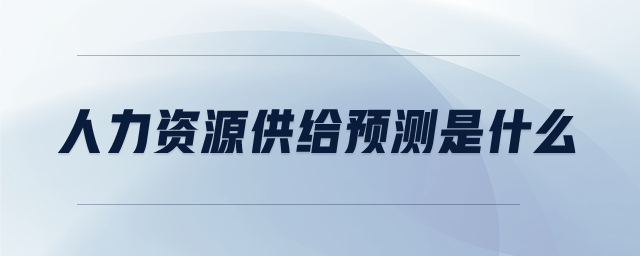 人力資源供給預(yù)測(cè)是什么