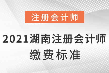 2021年湖南省永州注冊會計師繳費標準？