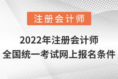 2022年注冊會計師全國統(tǒng)一考試網(wǎng)上報名條件