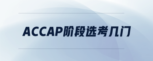 ACCAp階段選考幾門