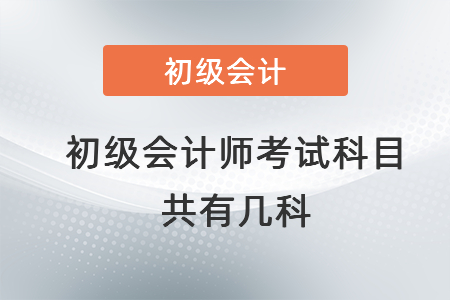 初級會計師考試科目共有幾科