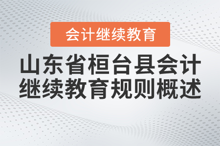 2021年山東省桓臺縣會計繼續(xù)教育規(guī)則概述