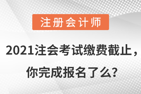 2021注會考試繳費截止,，你完成報名了么？